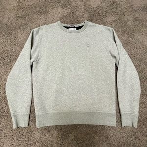 Vintage Embroidered Champion Sweatshirt / Grey / M